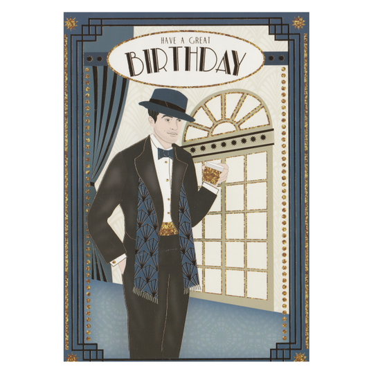 Birthday Card Art Deco Window