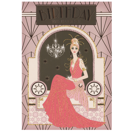 Birthday Card Art Deco Wishes