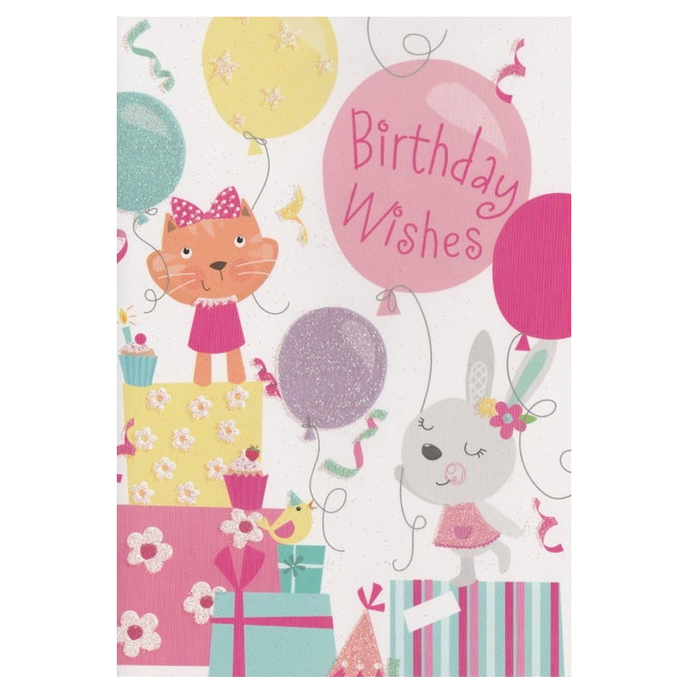 Birthday Card Balloons & Animals