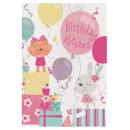 Birthday Card Balloons & Animals