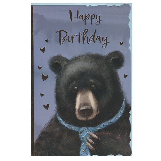 Birthday Card Bear Wearing Tie