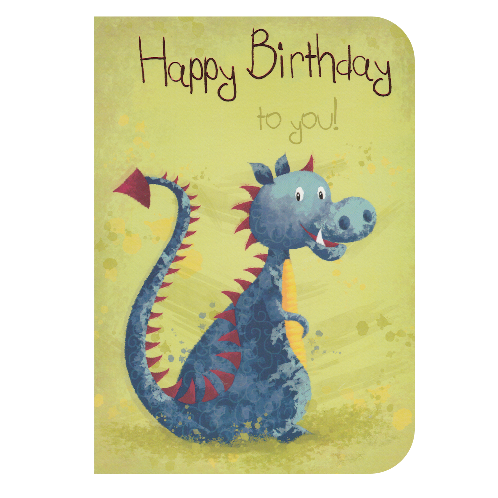 Birthday Card Blue Dragon