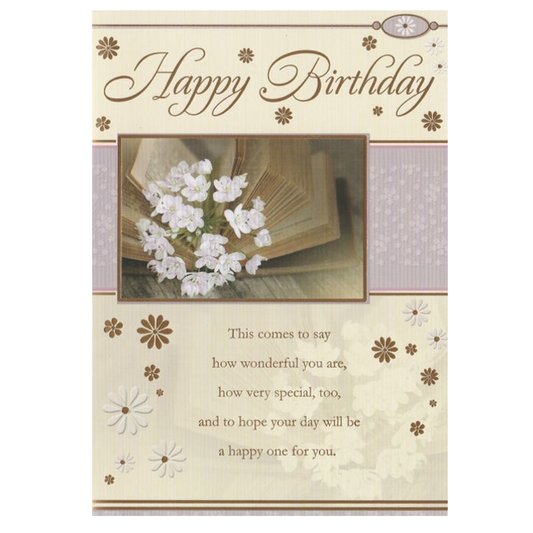 Birthday Card Book & Flowers