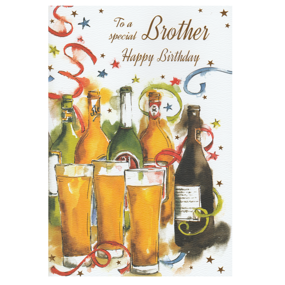 Birthday Card Brother Bottles