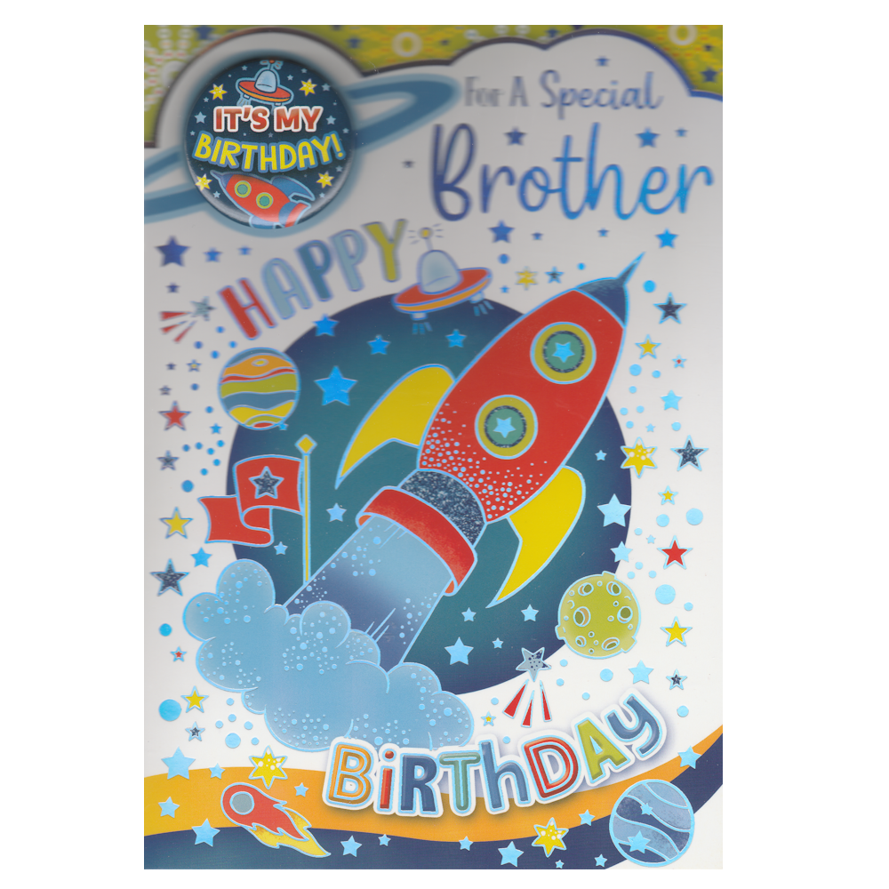 Birthday Card Brother Rocket Ship