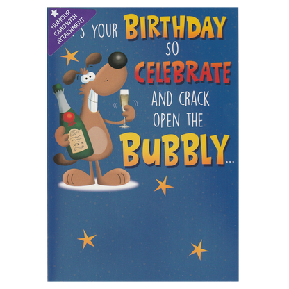 Birthday Card Bubbly Dog