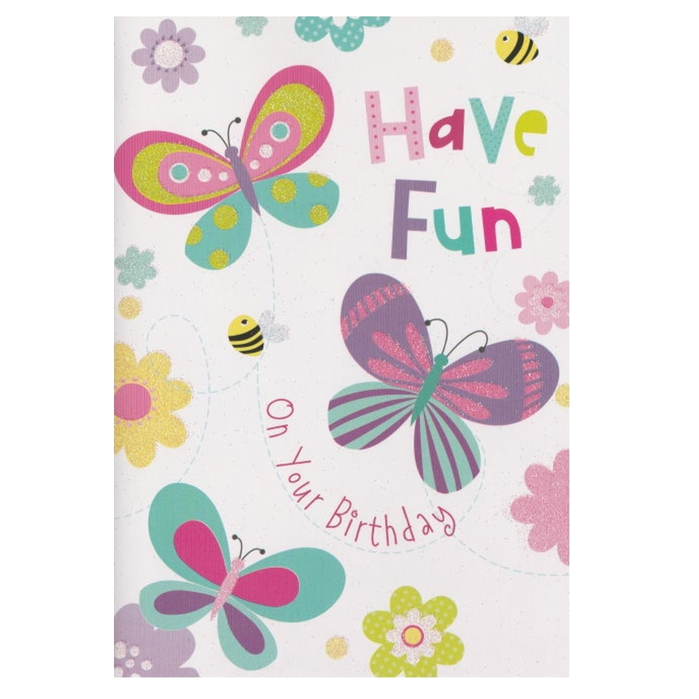 Birthday Card Butterflies Fun