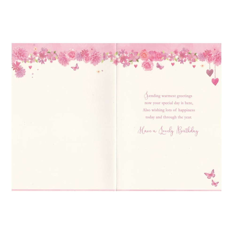 Birthday Card Butterflies Hearts