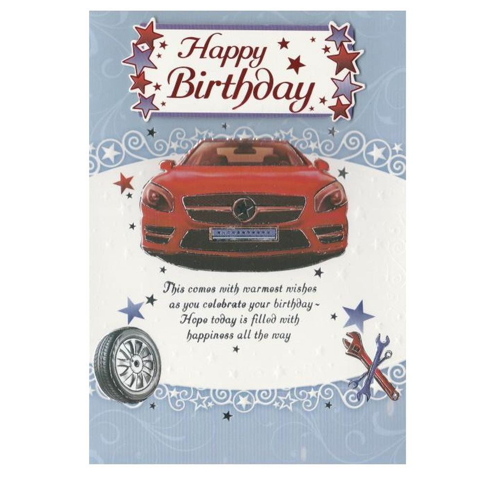 Birthday Card Car Red