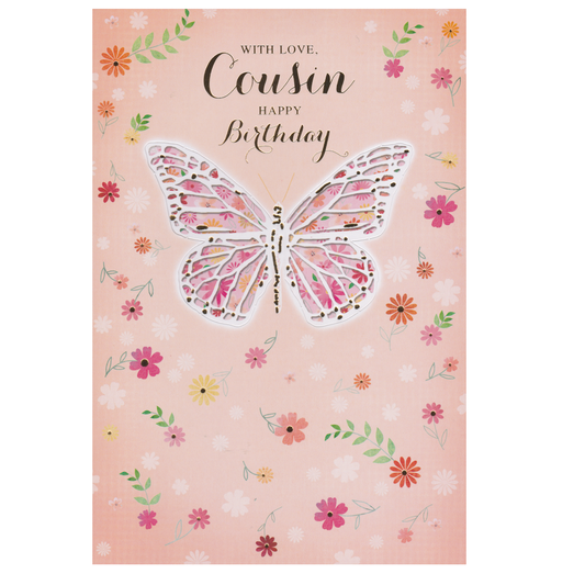 Birthday Card Cousin Butterfly