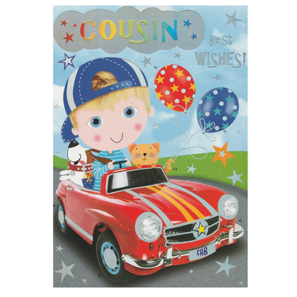 Birthday Card Cousin Motor Car