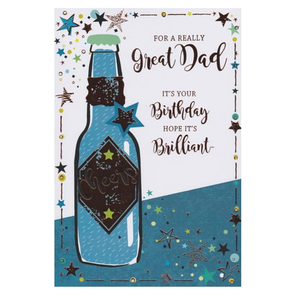 Birthday Card Dad Bottle Cheers