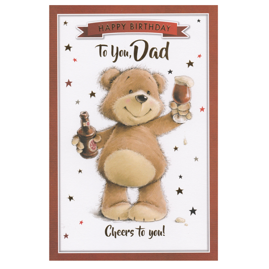 Birthday Card Dad Red Border