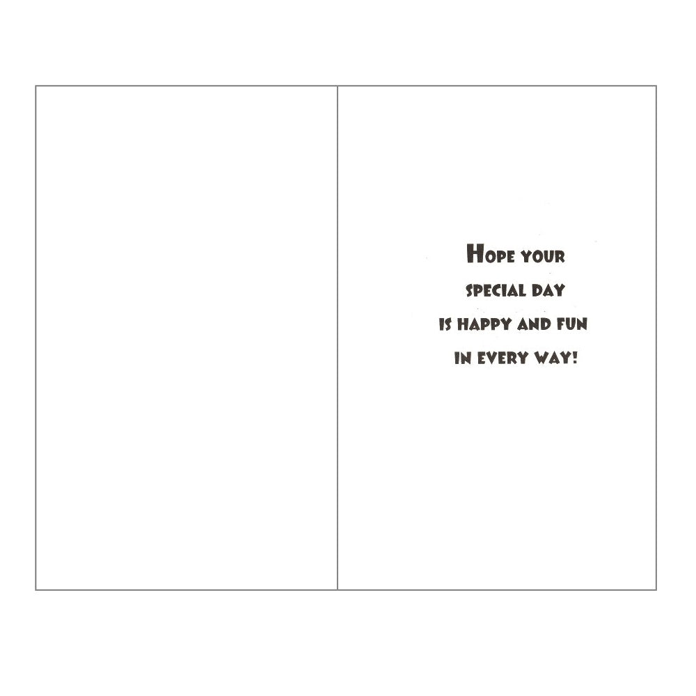 Front of this card features an illustration of three boys in a dodgem car ride with a 'Have a Great Birthday!' message.
