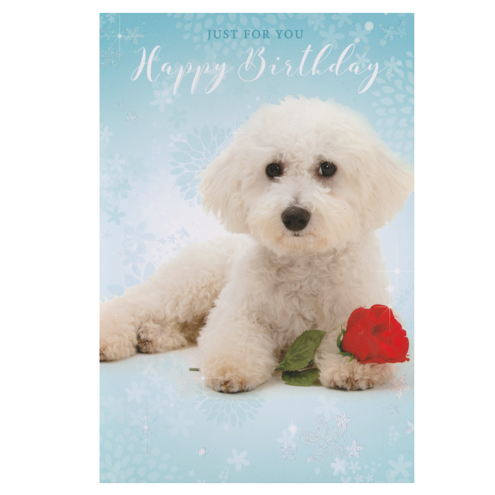 Birthday Card Dog Rose