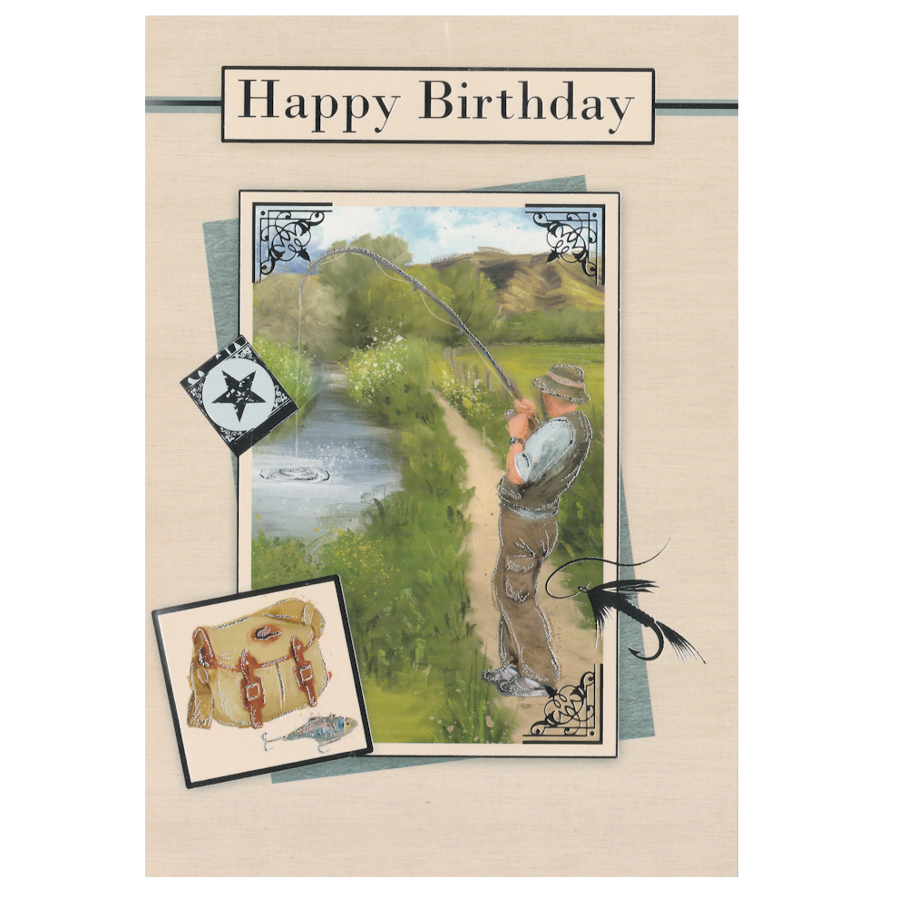 Birthday Card Fishing River