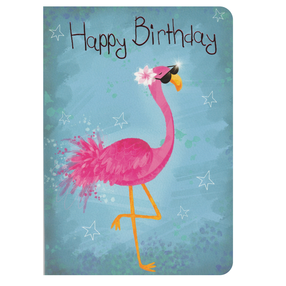 Birthday Card Flamingo