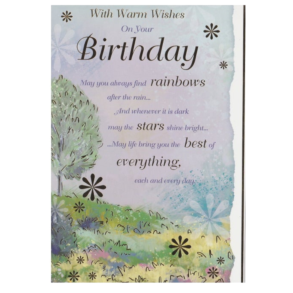 Birthday Card Floral Warm Wishes