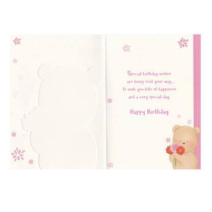 Birthday Card Flower & Bear