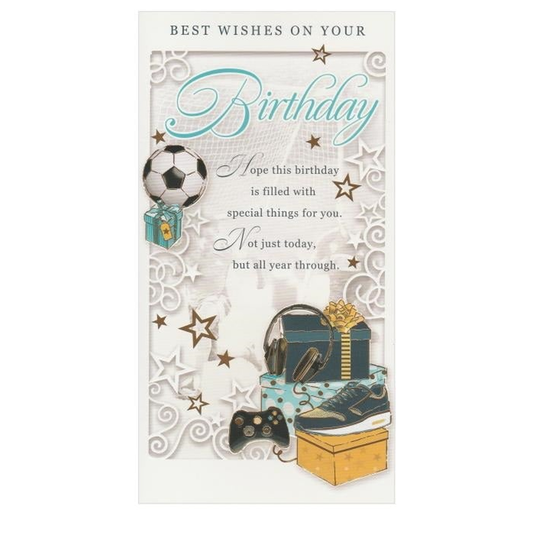 Birthday Card Football Yellow