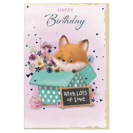 Birthday Card - Fox in a Box