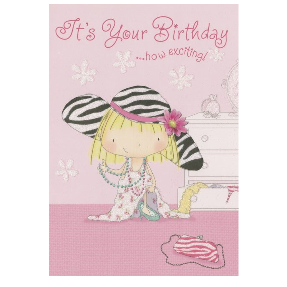 Birthday Card Girl Hat