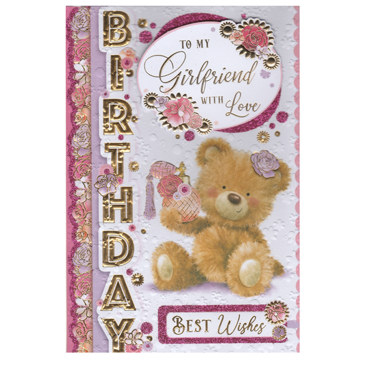 Birthday Card Girlfriend Bear Perfume