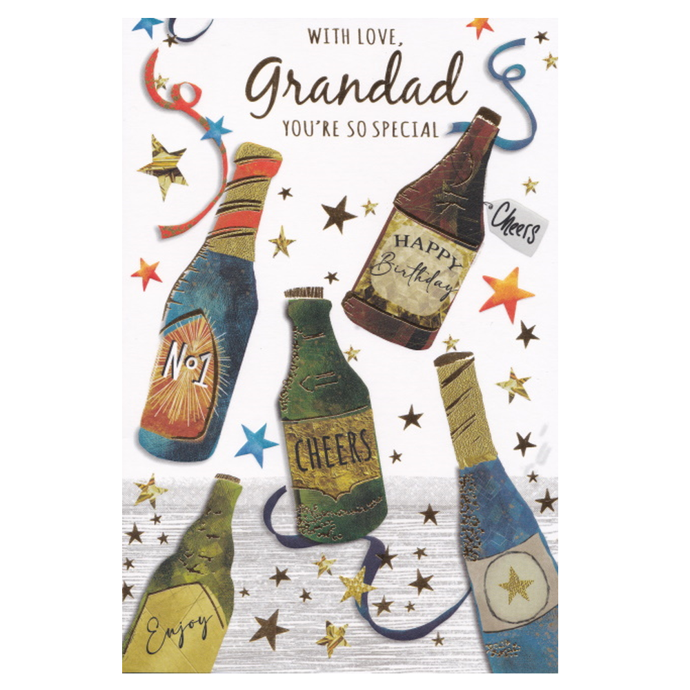 Birthday Card Grandad Bottles