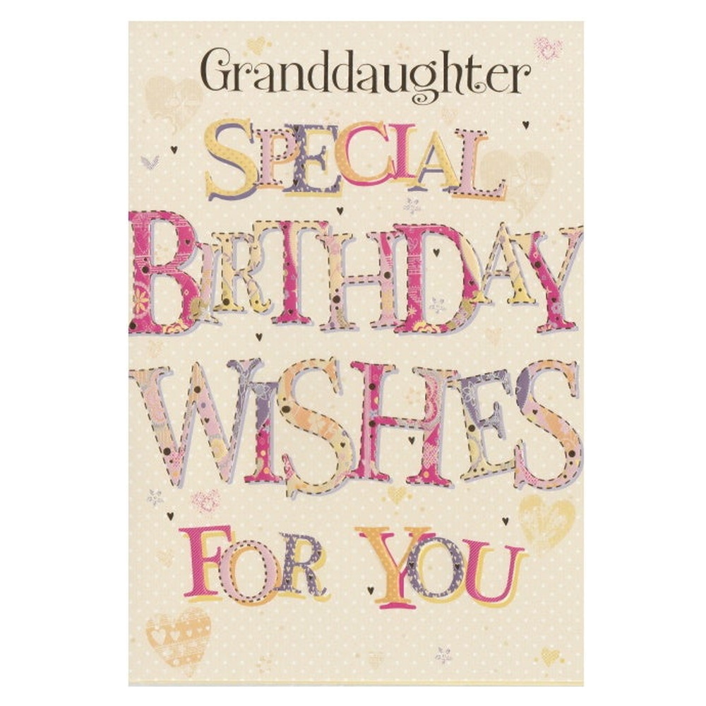 Birthday Card Granddaughter Special Wishes