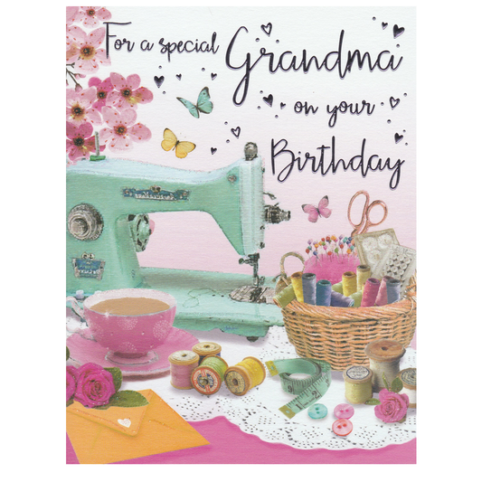 Birthday Card Grandma Sewing Machine