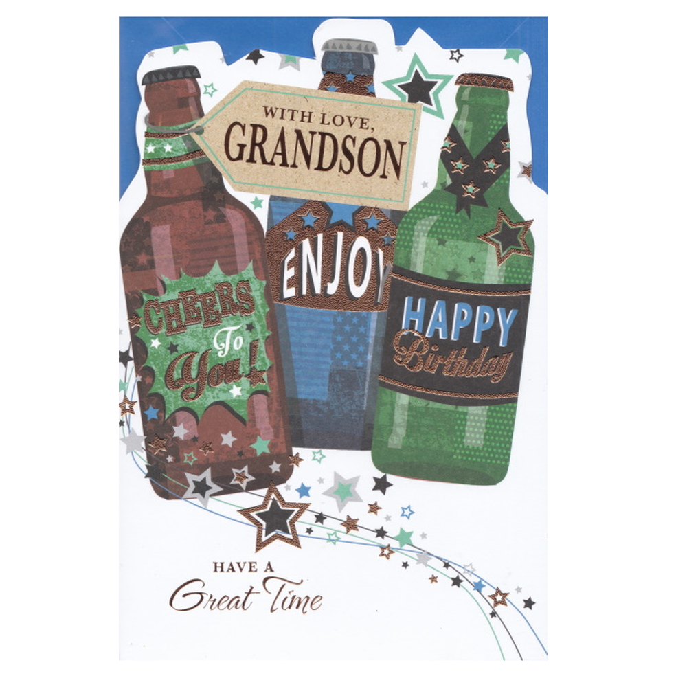 Birthday Card Grandson Bottles