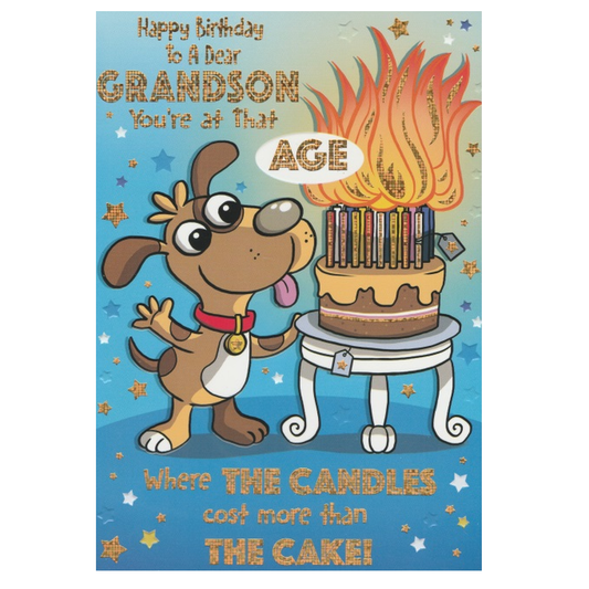 Birthday Card Grandson Candles