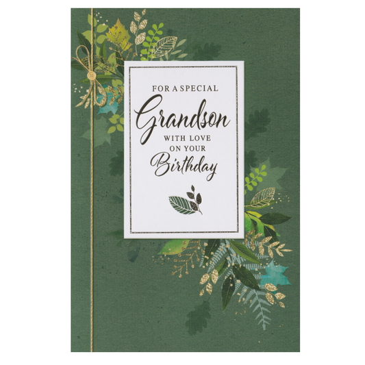 Birthday Card Grandson Leaves