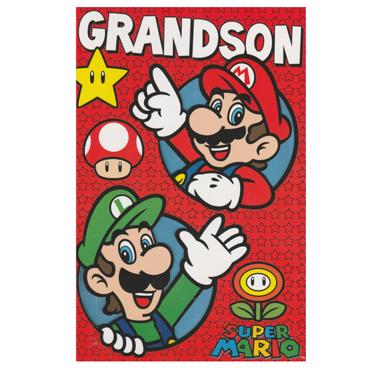 Birthday Card Grandson Mario & Luigi