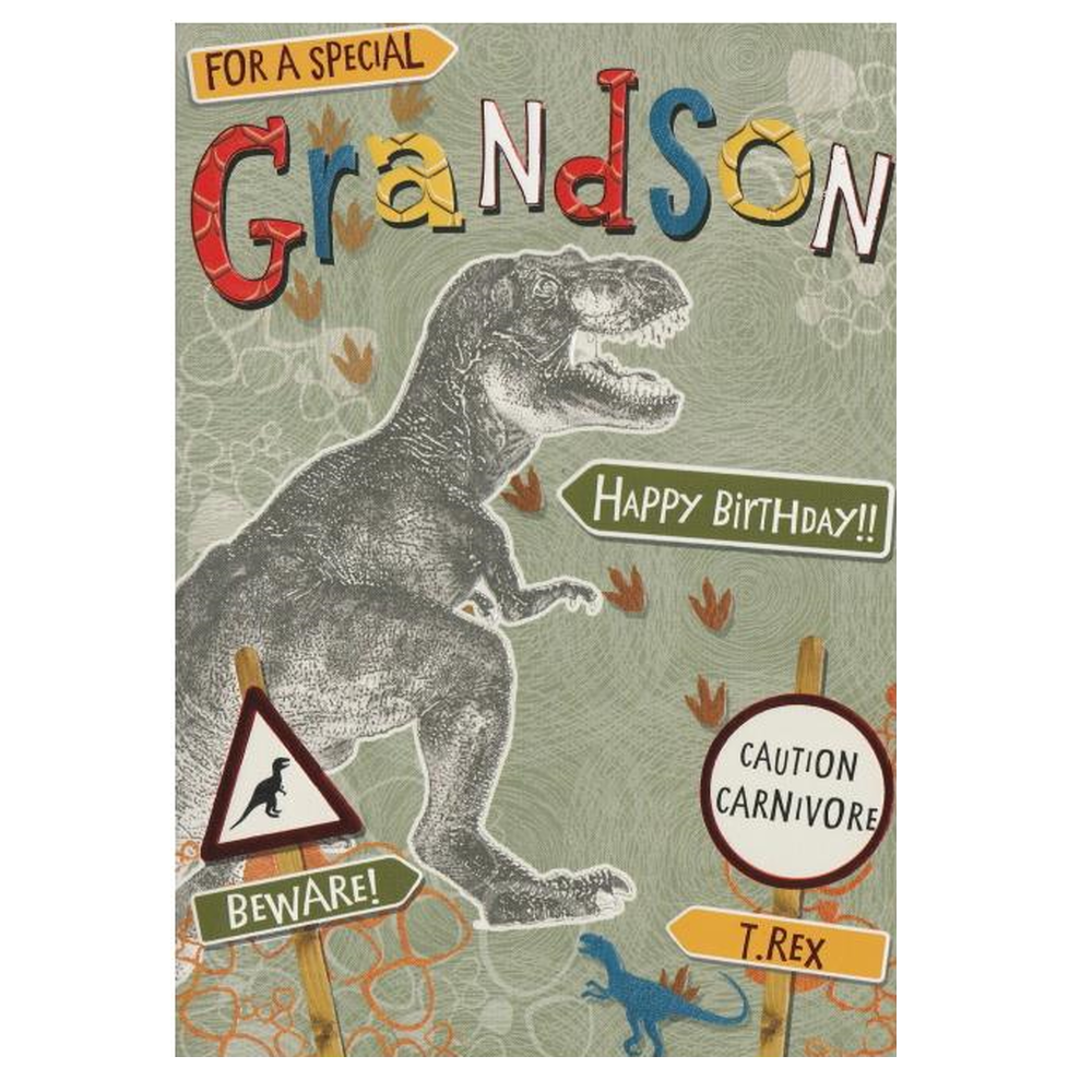 Birthday Card Grandson T-Rex