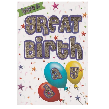 Birthday Card Great Day Balloons