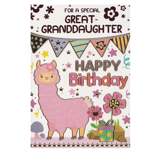 Birthday Card Great Granddaughter Alpaca