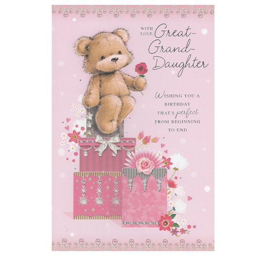 Birthday Card Great Granddaughter Bear Gifts