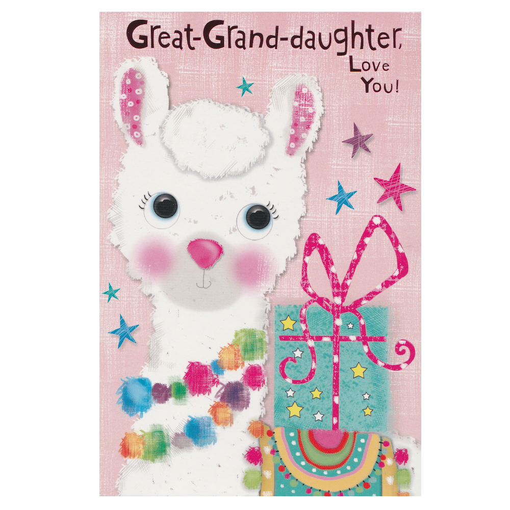 Birthday Card Great Granddaughter Llama