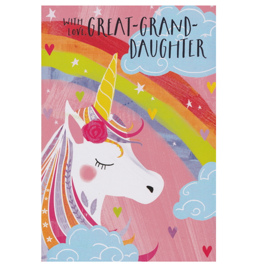 Birthday Card Great Granddaughter Unicorn