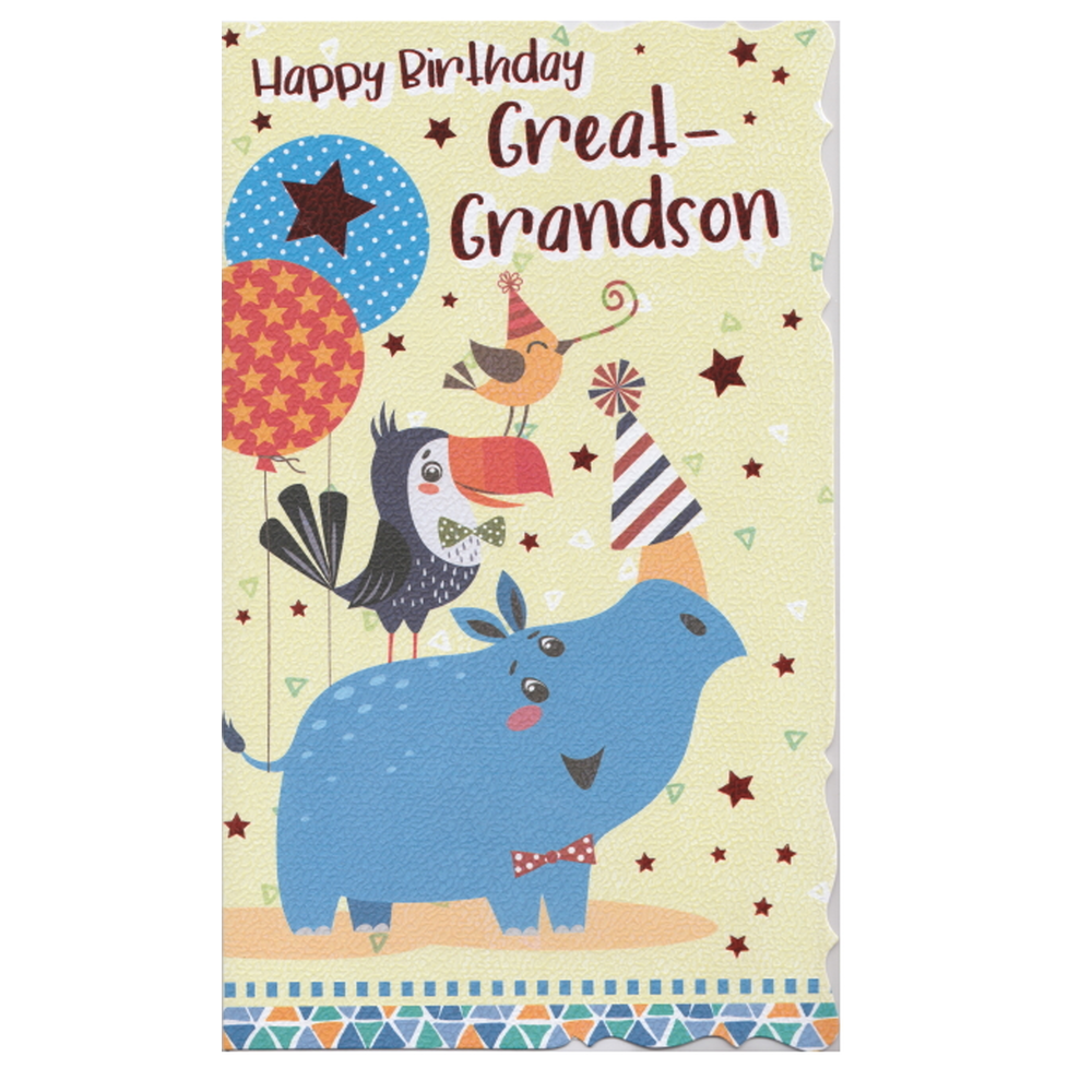 Birthday Card Great Grandson Animals