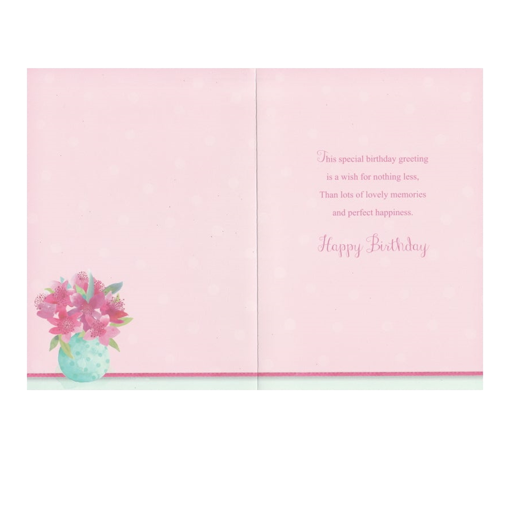 Birthday Card Green Vase Dots