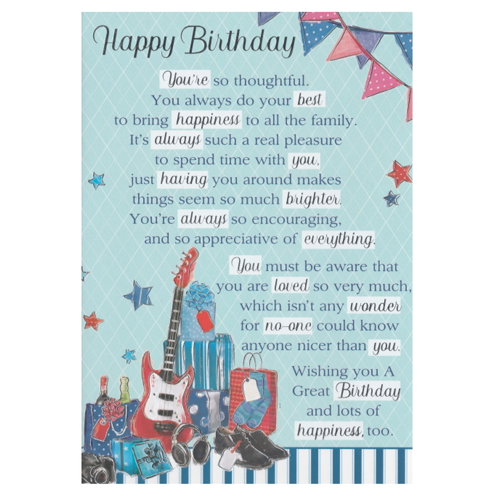 Birthday Card Guitar & Gifts