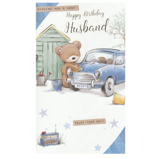 Birthday Card Husband Bear Shed