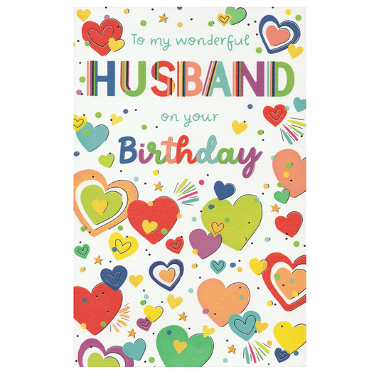 Birthday Card Husband Many Hearts