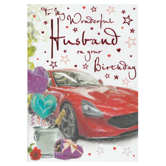 Birthday Card Husband Red Car