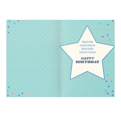 Birthday Card Large Star Text