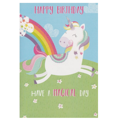 Birthday Card Magical Unicorn