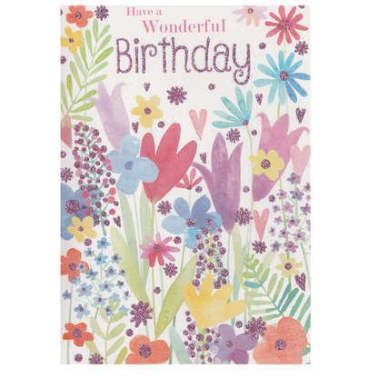 Birthday Card Multi Flowers