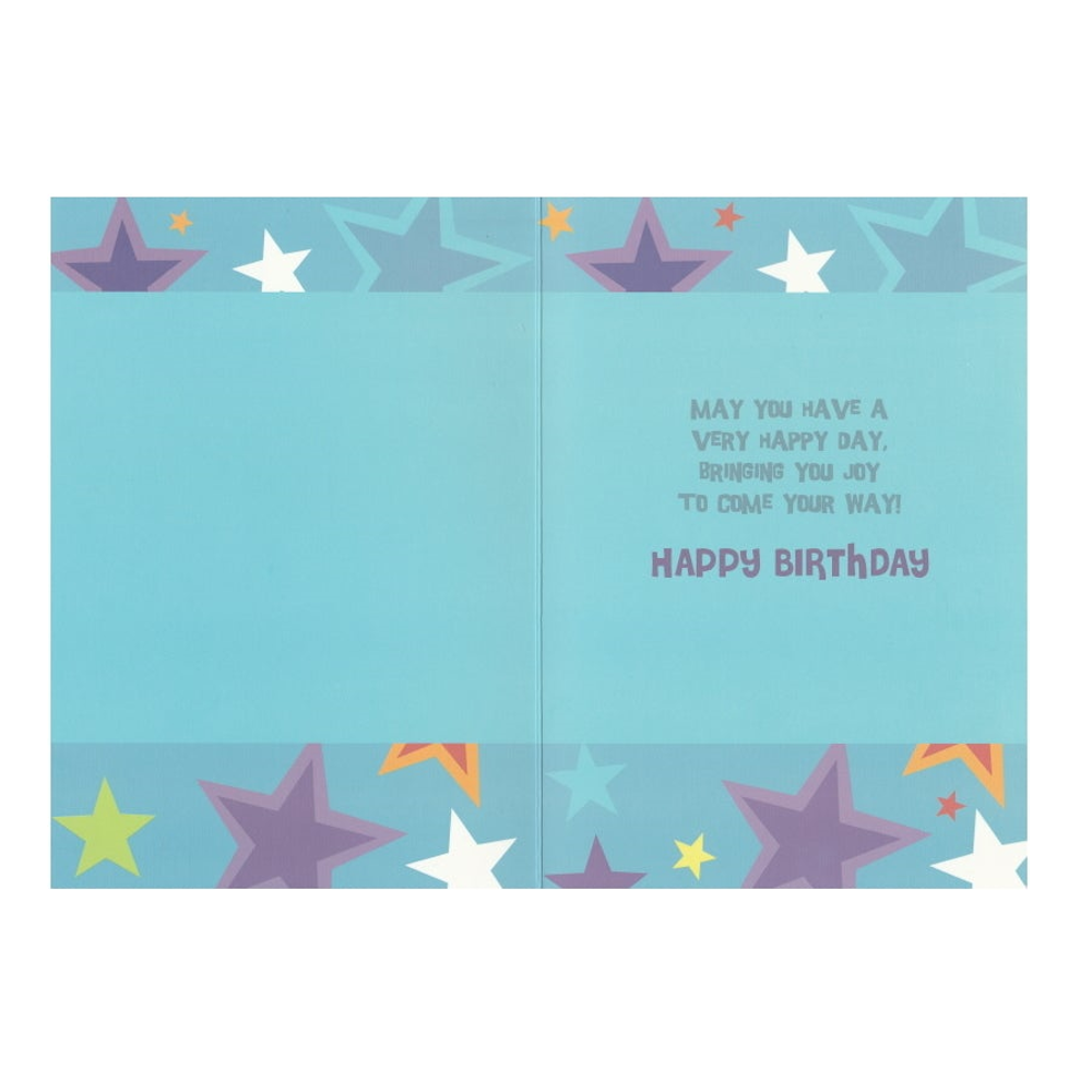 Birthday Card Multi Stars Blue